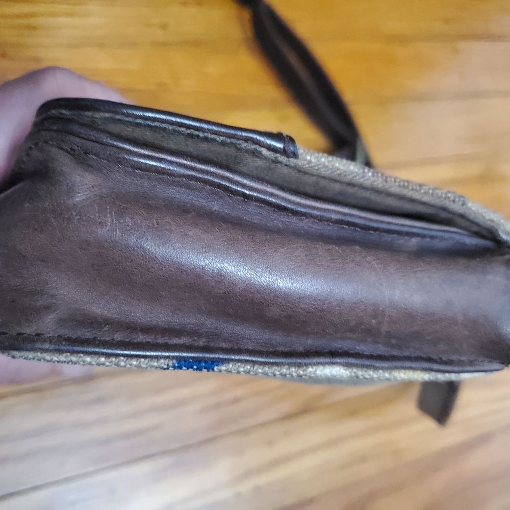 Pendleton Vintage Geometric Pattern Brown Leather… - image 5